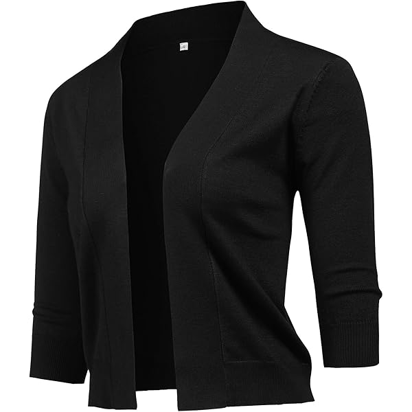 GloryStar Women's Casual 3/4 Sleeve Button Down Open Front Knit