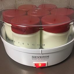 SEVERIN Yogurtera, Incl. 7 Tarros de 150 ml, Marcador de Memoria ...