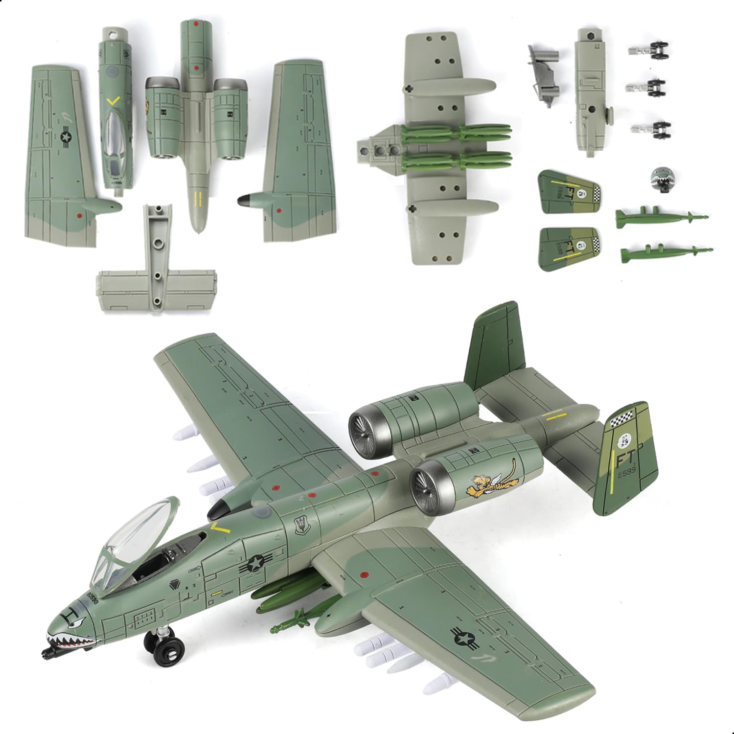 SEBUNAS 1:72 Scale A-10 Thunderbolt II Warthog Highly Detailed Plastic Assembly Model Kit Accurate Reproduction with Paint Scheme Collector's Choice Gift for Adults and Kids(43PCS)