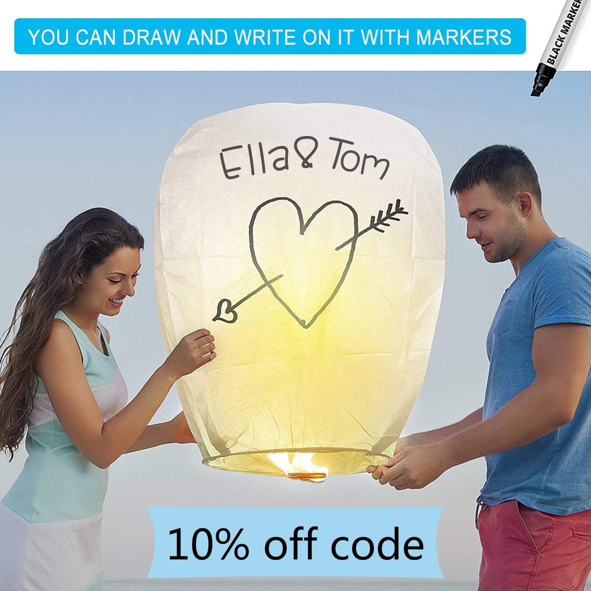 LIUMY Chinese Lanterns, 20 Pack Paper Lanterns 100 Biodegradable