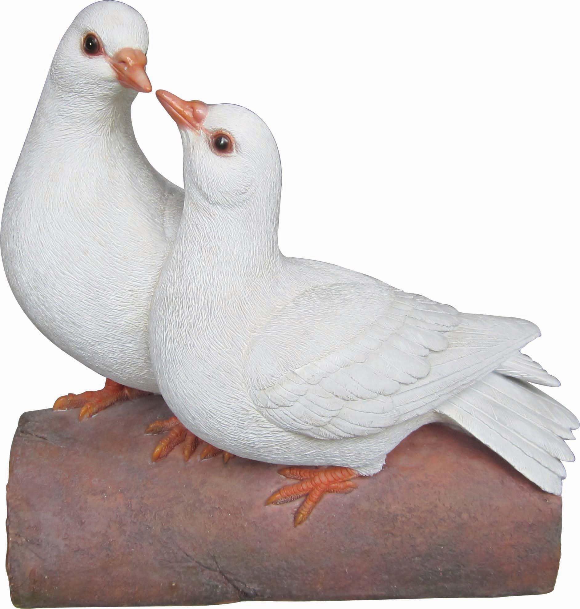 Vivid Arts 'Love Doves' hollow resin pair of doves cooing to each other