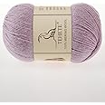 TEHETE 100% Merino Wool Yarn for Knitting 3-Ply Luxury Warm Soft Lightweight Crochet Yarn(Light Purple,3Balsl)