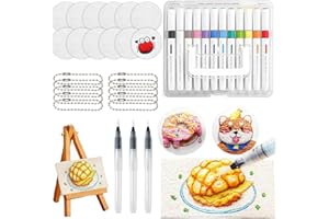 MUCPAD 3D Magic Foam Painting, Magic Foam Texture Painting Kit, Magics Puffy Paint, 12 Colors Brush Tip Acrylic Paint Markers for Painting, Art, Craft Supplies (Round)