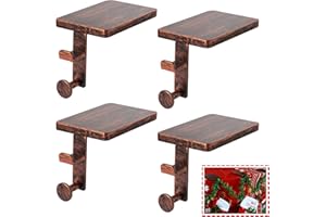 LOFIR Christmas Stocking Holders,Garland Hanger Heavy Duty Mantel Fireplace Stocking Hangers for Christmas Party Decoration,Mantel Stocking Holder Hooks (Bronze Color,Set of 4) (Bronze Color,Set of 4)