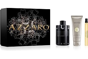 Azzaro The Most Wanted Eau de Parfum Intense - Seductive Mens Cologne Gift Set - 3-Piece Holiday Set Includes Full Size + Travel Size Fragrances + Hair & Body Shampoo - Lasting Wear - Luxury Perfumes