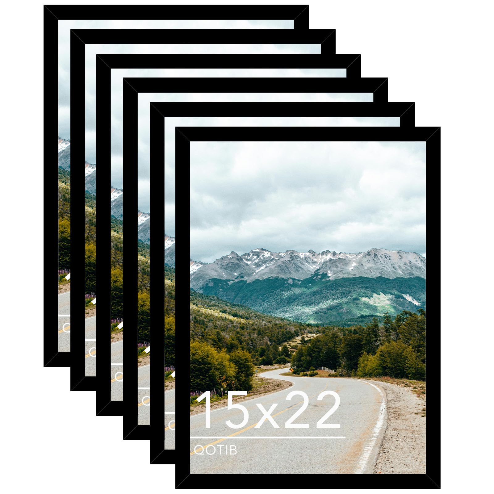 QOTIB Wood 15x22 Picture Frame Black for Wall