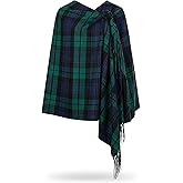 Achillea Oversized Scottish Tartan Plaid Shawl Wrap – Soft Cashmere Feel Winter Scarf, 80" x 30"