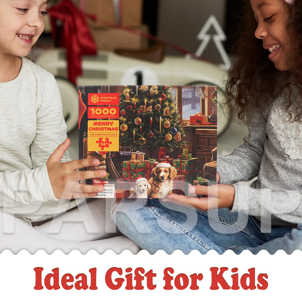 Christmas Jigsaw with 1:1 Reference Poster, 27.5 x 19.7 inches, Holiday Puzzles for Adults Family Activity - 1000 Pieces Puzzles, Educational Games Gift for Elders Children Family, Friends (Fireplace)