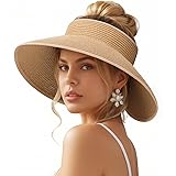 Sun Visor Hats for Women, Wide Brim Straw Beach
