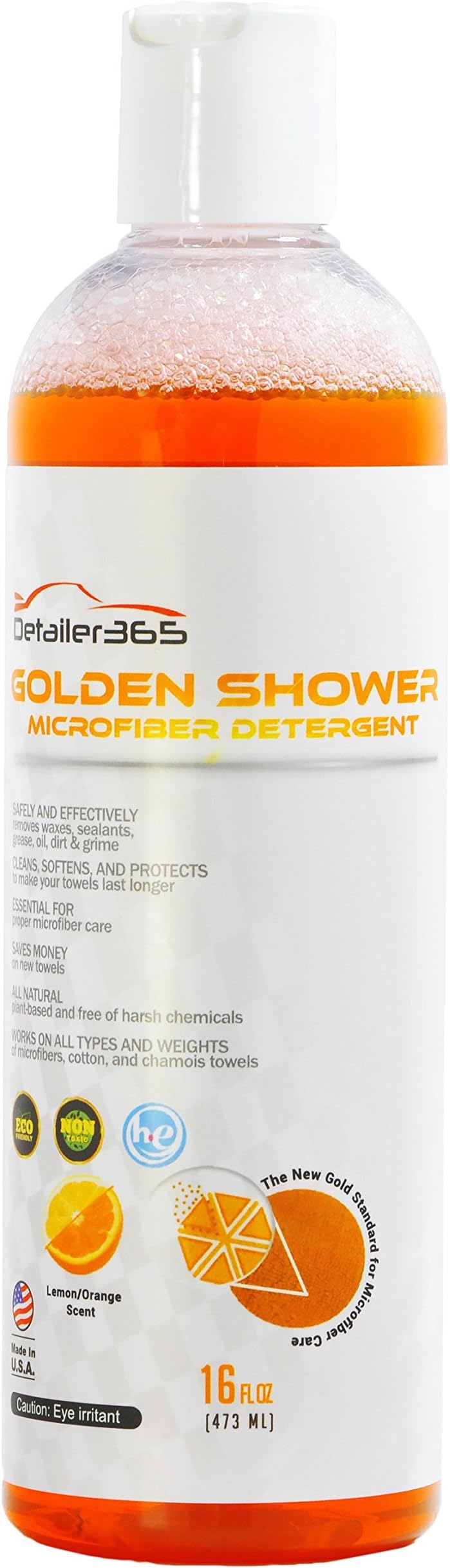 Detailer 365 Golden Shower Microfiber Cleaning Detergent - Make Microfibers Fresh Again (16 oz)
