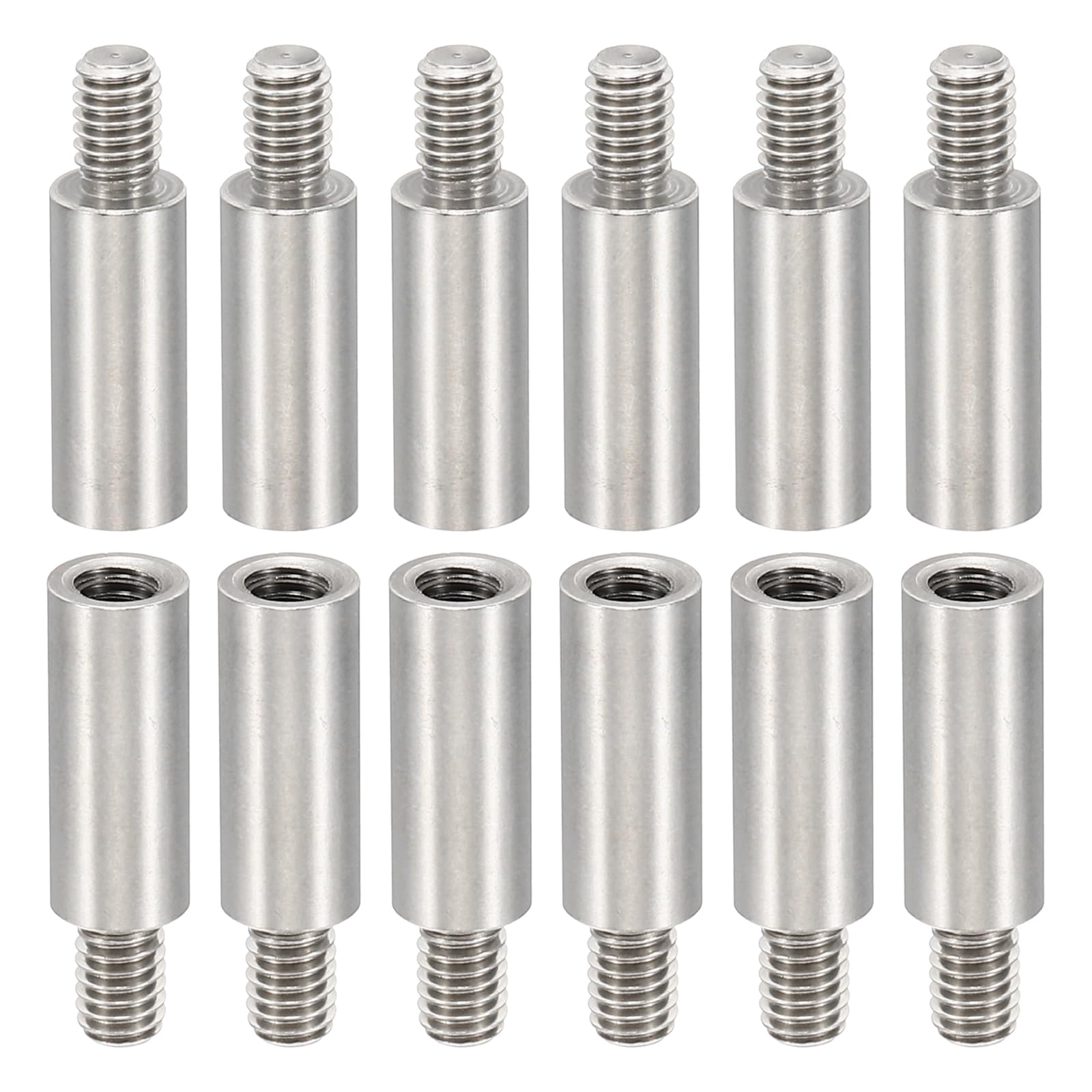 PATIKIL 12pcs M4 Standoffs, M4 15+6mm Spacer Standoffs Steel Threaded Standoffs Screws Kit 4mm ID 6mm OD Metric Male Female Thread Adapters for Circuit Board PCB RC Drones Motherboard