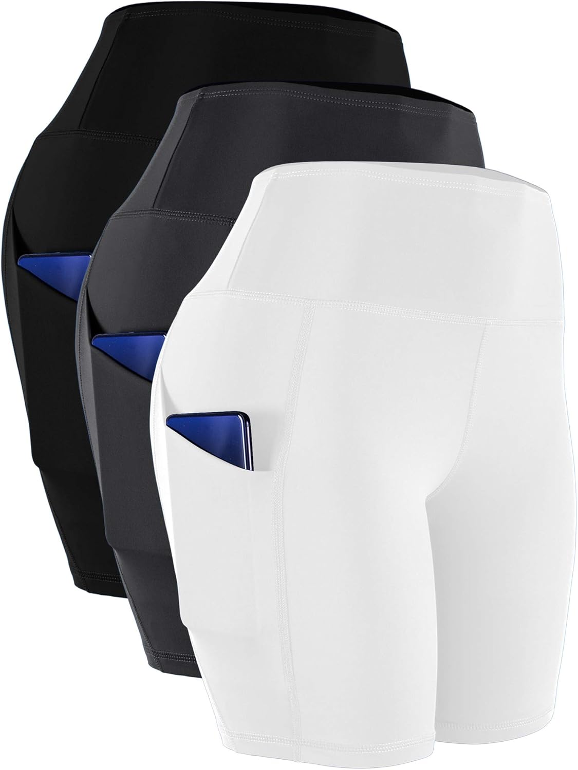 Cadmus Women's High Waist Workout Yoga Shorts Two Side Pocket: Clothing