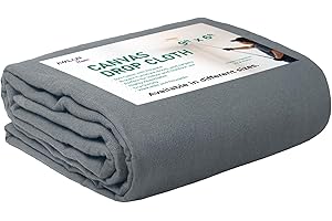 Avalon Home Canvas Drop Cloth for Painting 9x6 feet Pack of 1-8oz Painters Drop Cloths for Painting - All Purpose Canvas Tarps for Floor & Furniture Protection - Recycled Cotton Fabric