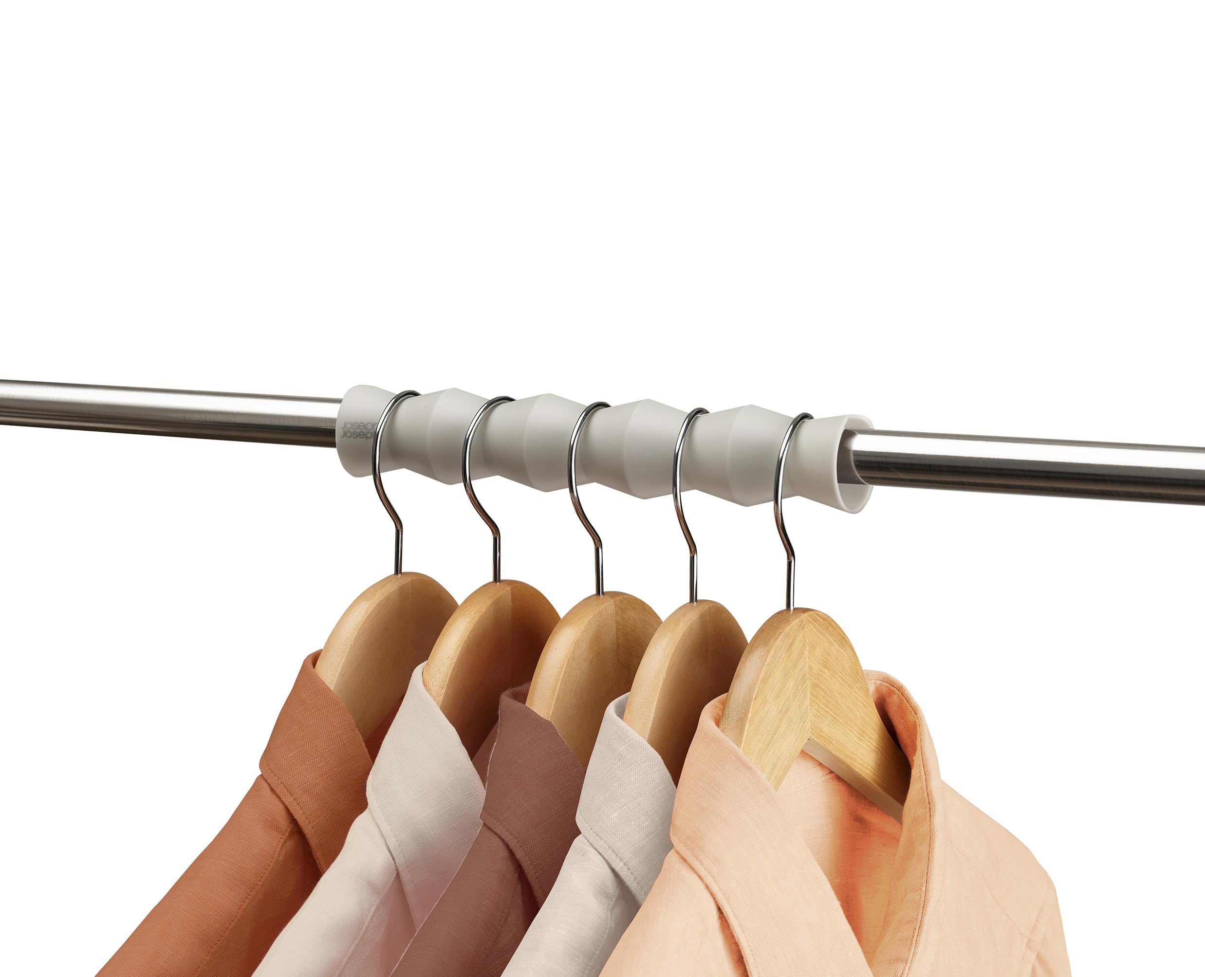 Joseph Joseph Orderly Clothes Rail Spacers 2Pk, For Shirts, Skirts And Trousers, Wardrobe Hanger And Poles Organiser