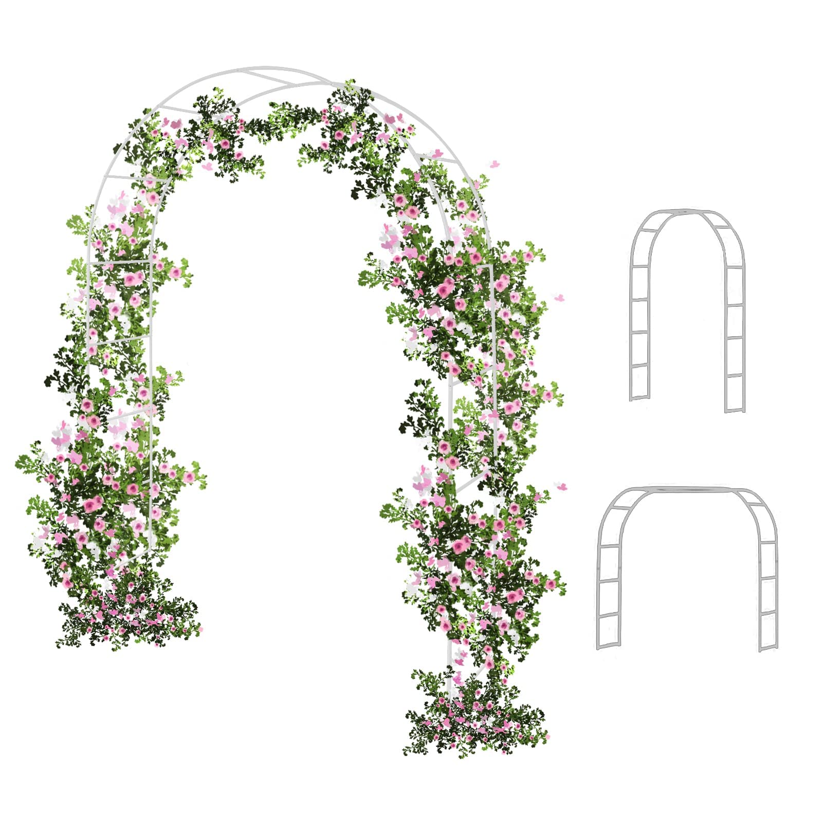 Photo 1 of KEHOOLD 7.8 Ft White Wedding Arch, Free Combination Metal Arch Arbor for Outside Ceremony or Garden Arch Trellis for Climbing Plants
