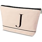 HDYHDY Letter A-Z Initial Personalized Makeup Bags, Birthday Gifts for Women, Monogrammed Gifts for Women Mom Sister Best Friend Bride Bridesmaid, Mothers Day, Christmas, Small Travel Cosmetic Bag (J)