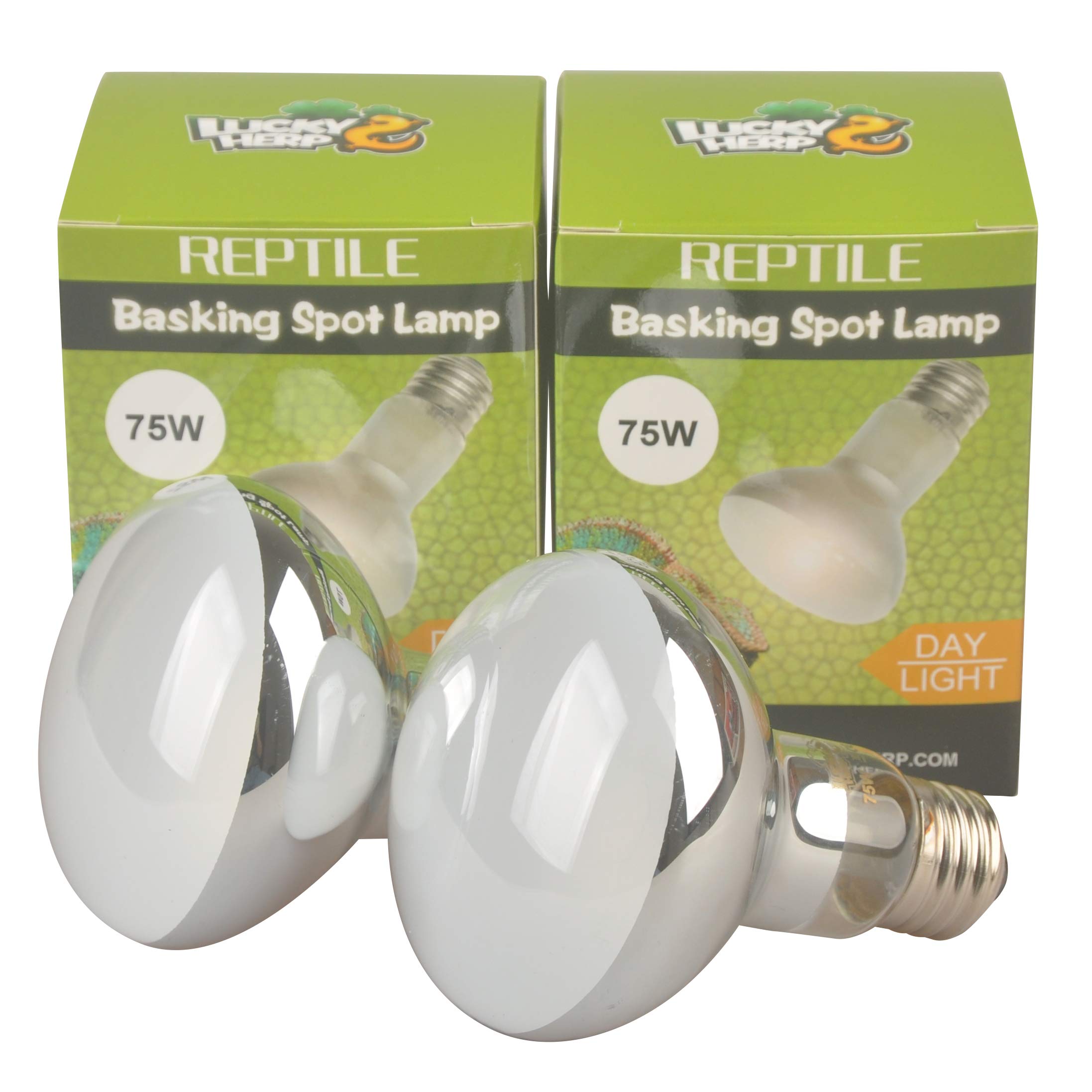 LUCKY HERP Reptile Basking Spot Lamp Heat Bulb,2-Pack (75-watt) (75, Watts)