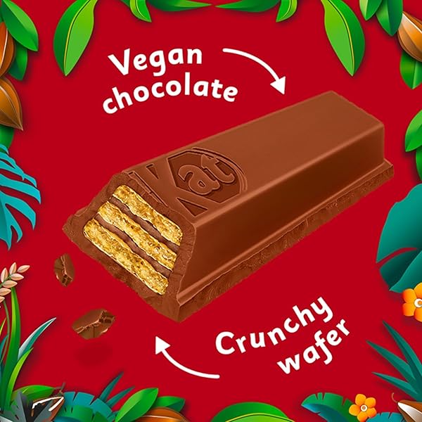 KITKAT VEGAN 4 FINGER BAR, 41.5G – PLANT BASED CHOCOLATE WAFER BAR, DAIRY FREE HEALTHY CHOCOLATE, 1.46 OUNCE