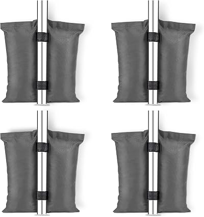 KEPLIN Gazebo Sandbag Weights 4pk Heavy Duty Canopy Tent Anchors Velcro Strap