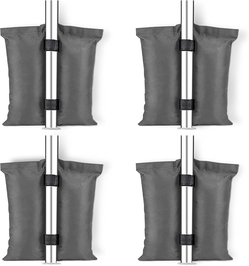 KEPLIN Gazebo Sandbag Weights 4pk Heavy Duty Canopy Tent Anchors Velcro Strap