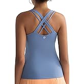 RUNNING GIRL Tank top with Built in Bra for Women,Compression Shirts Crisscross Back Workout Yoga Tops