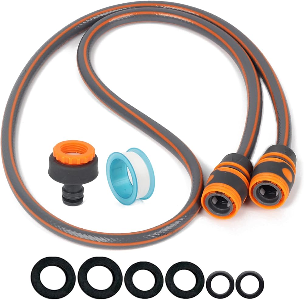 HONGCI Short Hose Pipe 1.5m Garden Hose Quick Connect Tap Connector Set