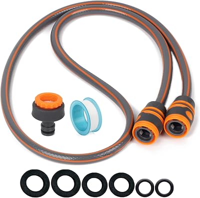 HONGCI Short Hose Pipe 1.5m Garden Hose Quick Connect Tap Connector Set