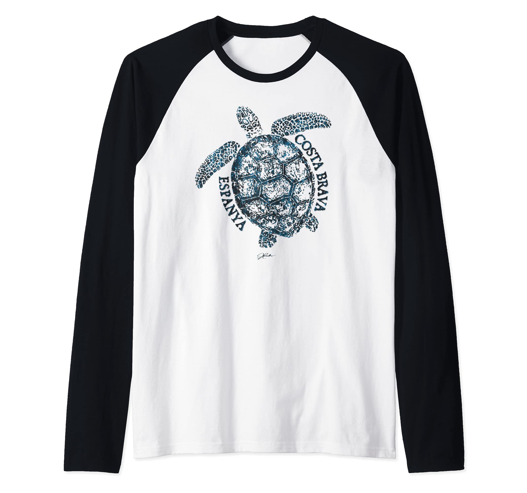 JCombs: Costa Brava, Catalonia, Spain, Sea Turtle Raglan Baseball Tee