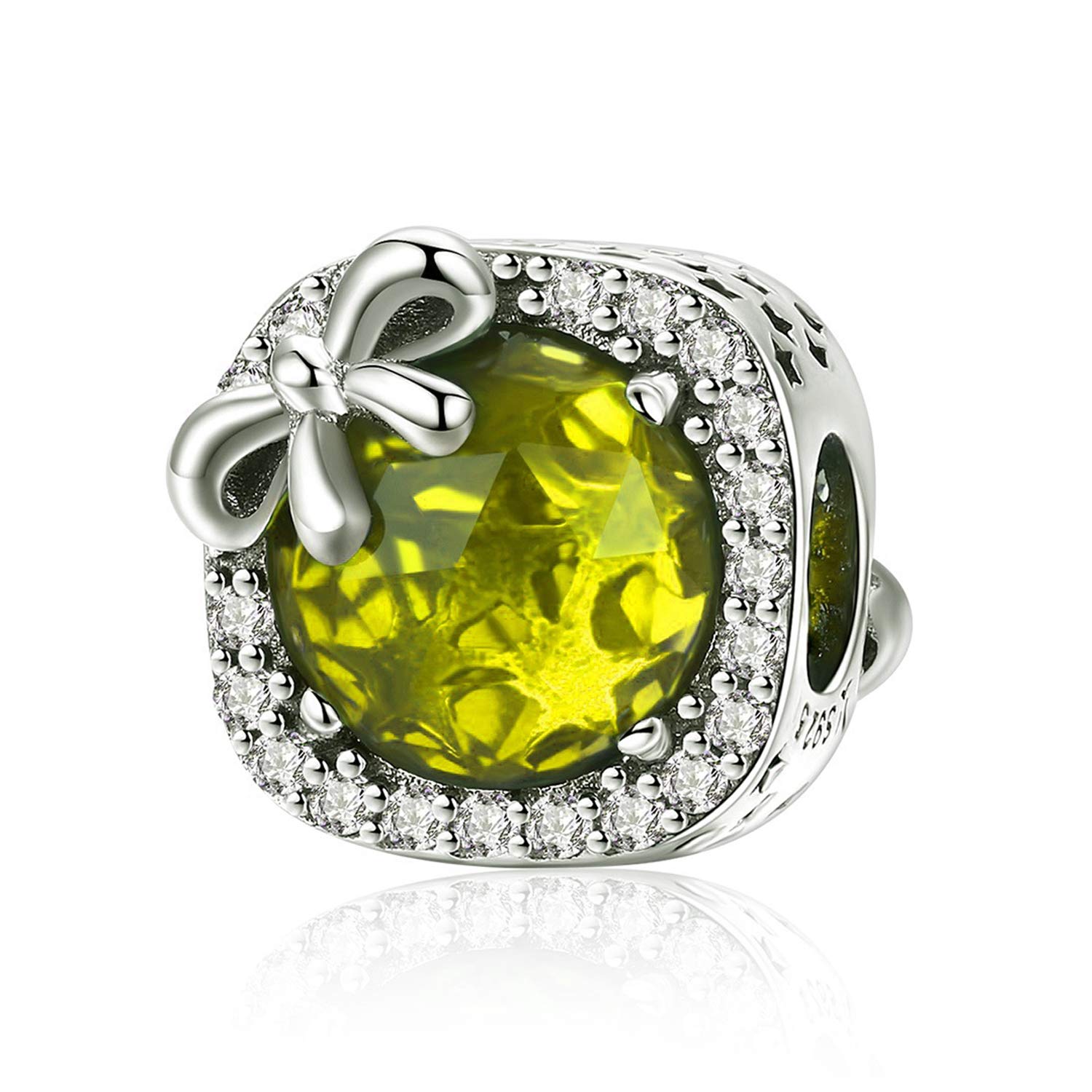 MUERDOU S925 Sterling Silver Birthstone Charm Fit Charms Bracelets and Necklaces Birthday Gifts for Woman Girl