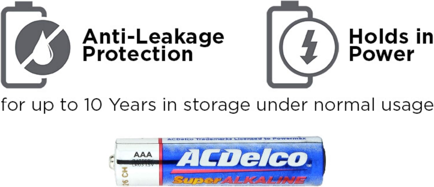 ACDelco 48-Count AAA Batteries, Maximum Power Super Alkaline Battery: Health & Personal Care