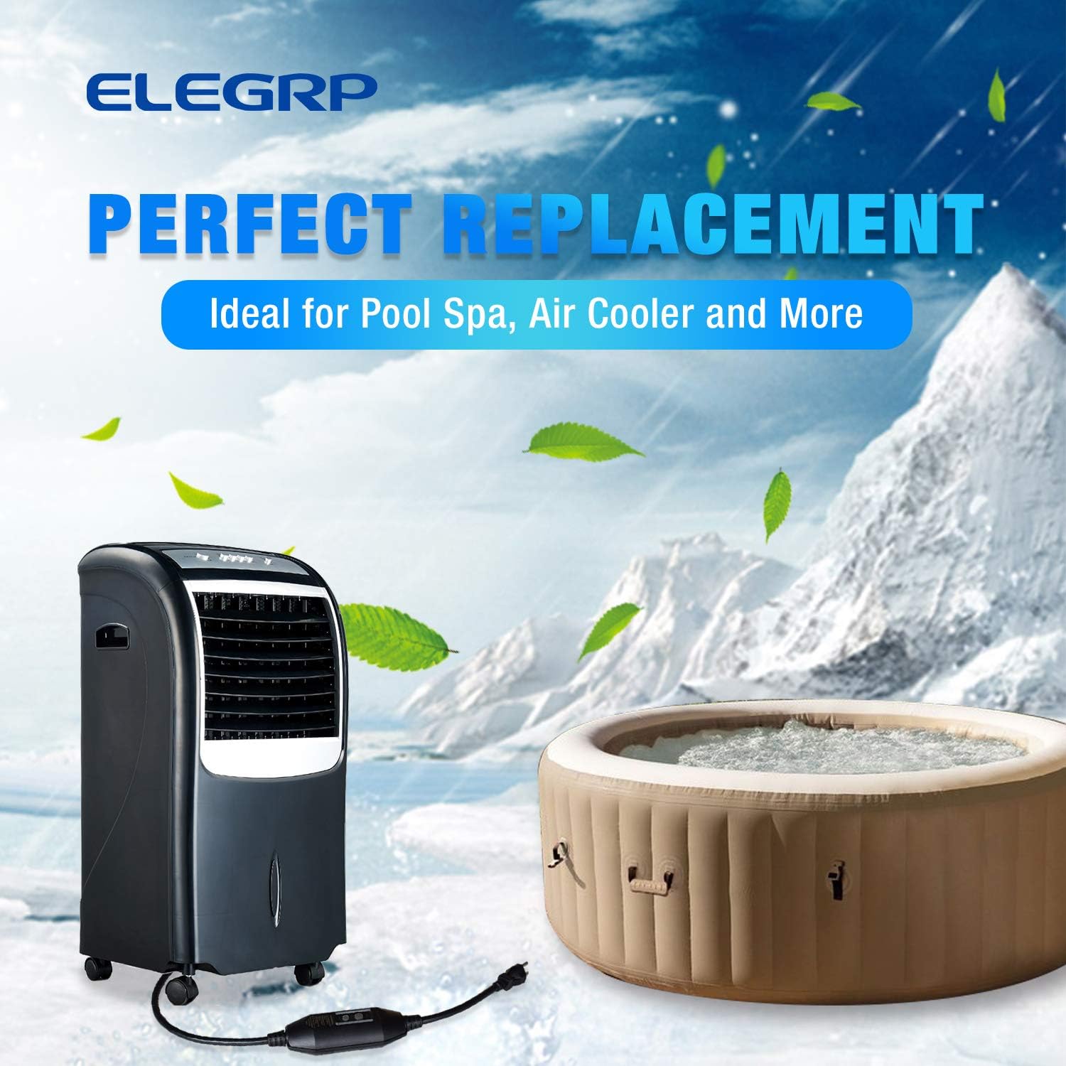 ELEGRP G1215CA Auto Reset Inline GFCI Replacement Plug Assembly 15 Amp 3 Wires 3-Prongs NEMA 5-15P Grounding for Power Pressure Washer, Pool Pump and More, UL Listed (1 Pack, Black) - - 
