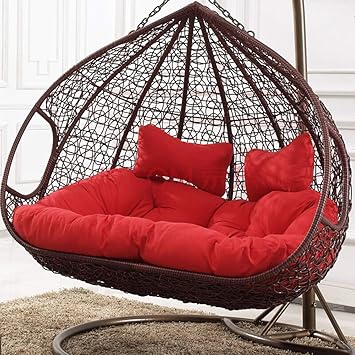 Double Rattan Hängesessel Swing Sitzkissen Dick Swing Chair Stuhlkissen Balkon Bird's Nest Stuhlkissen Hof Garten Sessel Sitz