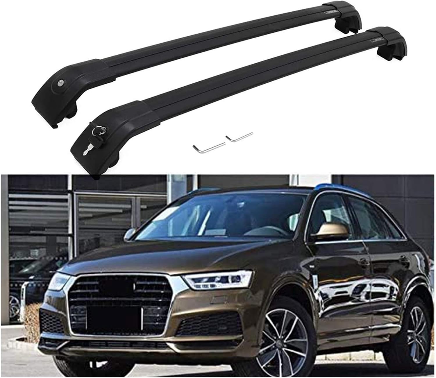 XIAOZHIWEN Car Adjustable Crossbars Cross bars Roof Rail Luggage Cargo Carrier Roof Rack Fits