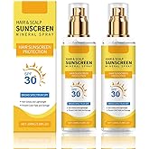 Hair & Scalp Sunscreen Mineral Spray, 2PCS Ultimate Hair & Scalp Sunscreen Spray SPF 30, UV Protection for Scalp and Hair, Lightweight Breathable, Beach Pool Essentials, for All Hair Colors and Types
