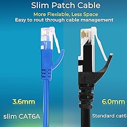 Rapink Patch Cables Cat6a 1ft (24 Pack) Slim, Cat6a