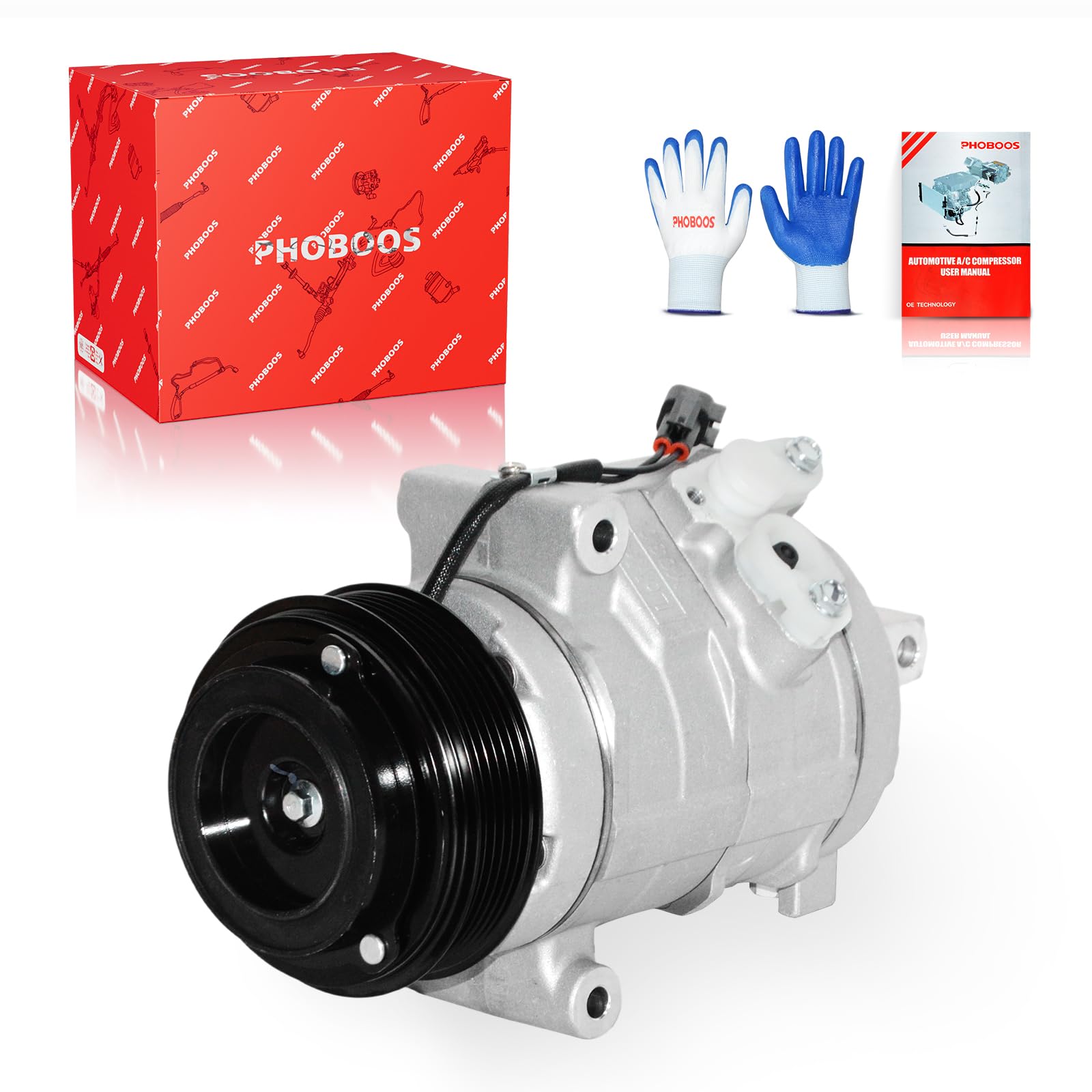 Photo 1 of PHOBOOS A/C Compressor with Clutch Compatible with Ford Edge 2007-2010 & Lincoln MKX (Base) 2007-2010, Fast Cooling, Low Noise, Easy Installation, Ref. CO-9775C