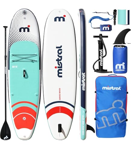 Mistral Inflatable Stand Up Paddle Board, 10'6''x32''x6'' Stable