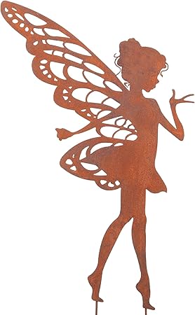 Rm Design Zink Elfe Gross Gartendeko Rostoptik Gartenstecker Aus Edelrost Rost Deko Fur Garten Terrasse Balkon Blumentopf Amazon De Garten