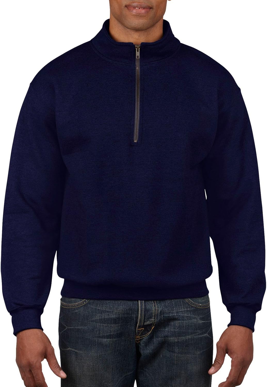 Gildan Men's Fleece Quarter-Zip Cadet Collar Sweatshirt at  Men’s Clothing store