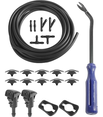 thumbnail interactive-video image 1 of Windshield Washer Nozzle Kit Motoforti Front Windshield Washer Hose Kit, For Washer Fluid Nozzle 1 of 9