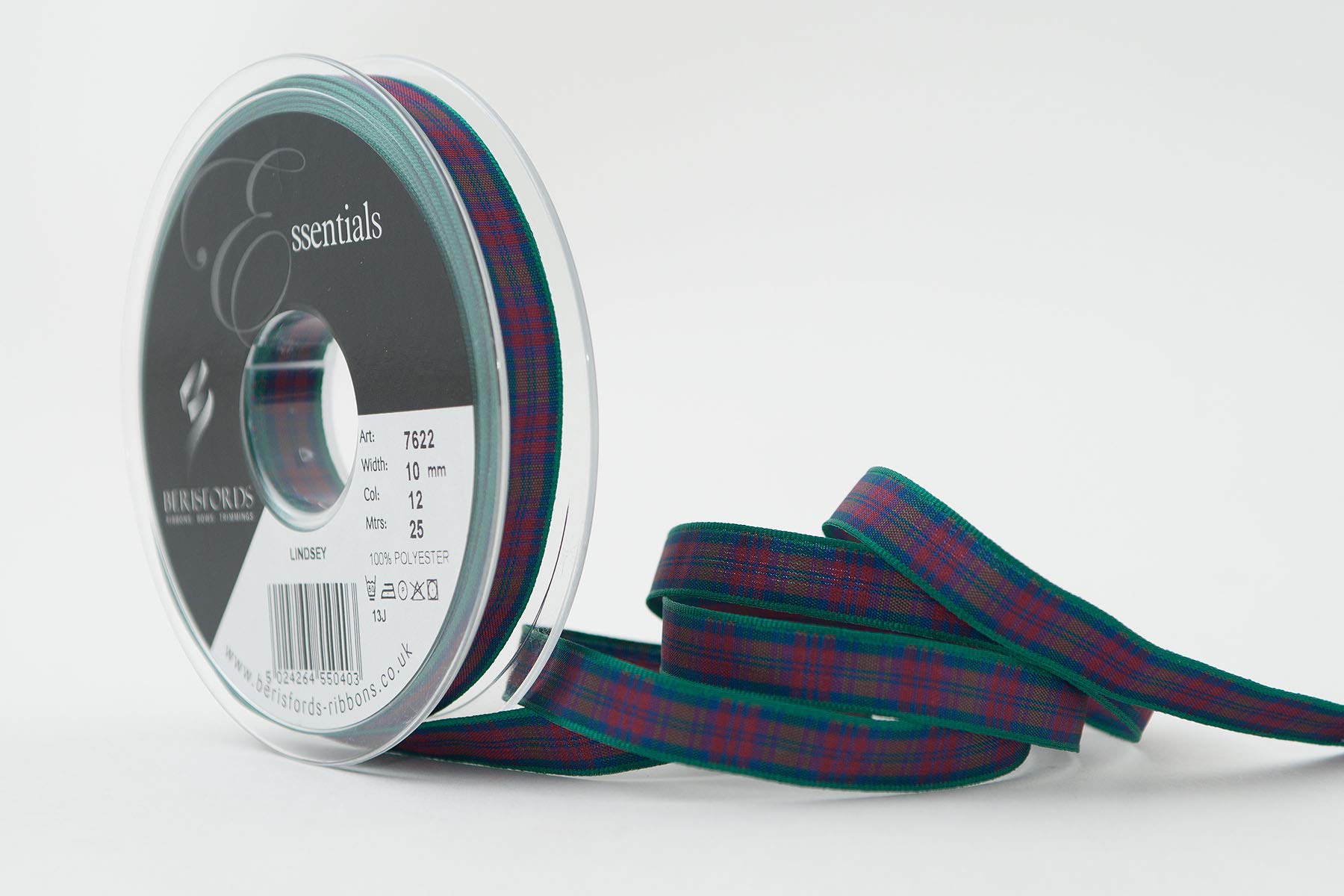 Berisfords Polyester Tartan Ribbon, Lindsay, 10.4 x 10.4 x 1.6 cm — image 1