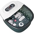 Niksa Foot Spa Bath Massager with Heat, Bubbles, Vibration and Red Light, 4 Massage Roller Pedicure, Tub for Feet Stress Relief, Foot Soaker with Mini Acupressure Massage Points Temperature Control