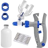 NEWTRY 5ml Livestock Syringe Adjustable Continuous Syringe with 10 Needles | Semi Automatic Syringe Adjustable Poultry Gun Stainless Steel with 10 Needles for Horse Sheep Cattle