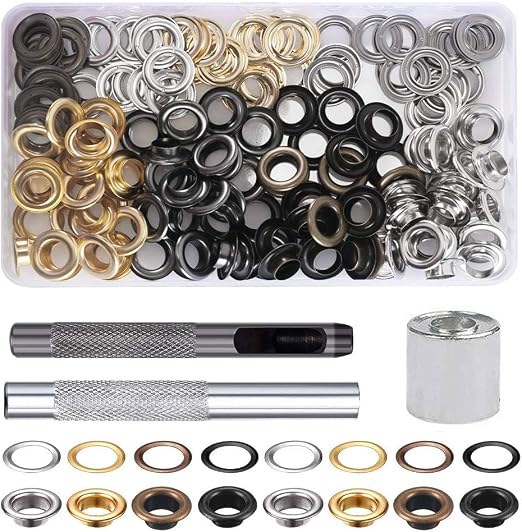 Kit De 100 Ojales Metálicos De 6 Mm – Plateados, Para Manualidades, Ropa, Zapatos Y Proyectos DIY – Incluye Arandelas