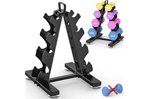 TomCare 6-Tier|5-Tier|4-Tier Dumbbell Rack Stand Only, Weight Rack for Home Gym Storage Stand for Weights Metal A-Frame Strength Training Dumbbell Holder with Handle (Dumbells not Included)