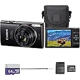 Canon PowerShot ELPH 360 HS A Digital Camera (Black) | 20.2MP CMOS Sensor, 12x Optical Zoom & Built-in Wi-Fi | Compact Point-