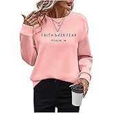 SOLY HUX Women's Letter Graphic Sweatshirt Crew Neck Long Sleeve Pullover Tops Casual Fall Clothes