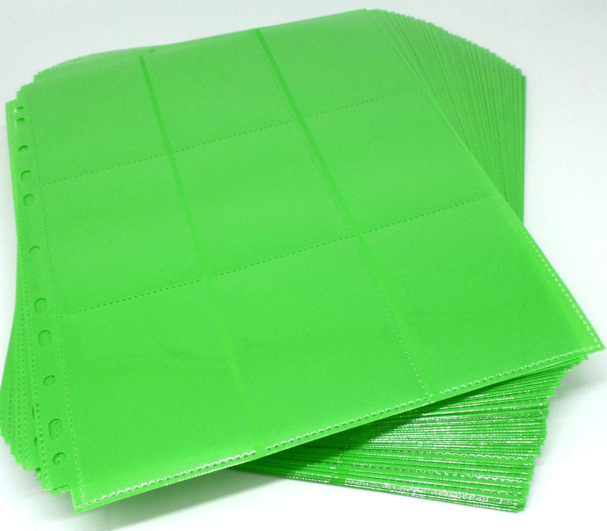 docsmagic.de 50 18-Pocket Pages Light Green - Sideloading - 11 Holes - MTG PKM YGO