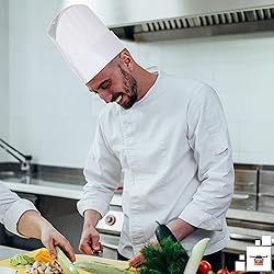 EZGOODZ White Chef Hats in Bulk, 12" Tall. Pack of