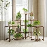 Bamworld 5-Tier Plant Stand Corner Indoor Outdoor Wooden Shelf view 8